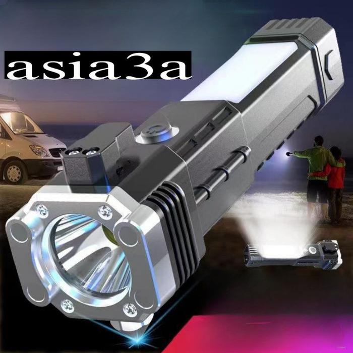 Senter led multifungsi senter emergency magnet pemecah kaca rechargeable