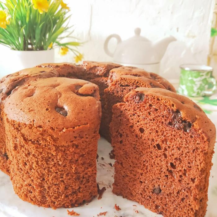 Chiffon Chocolate cake choco chips / Bolu Sifon Coklat /Chiffon coklat