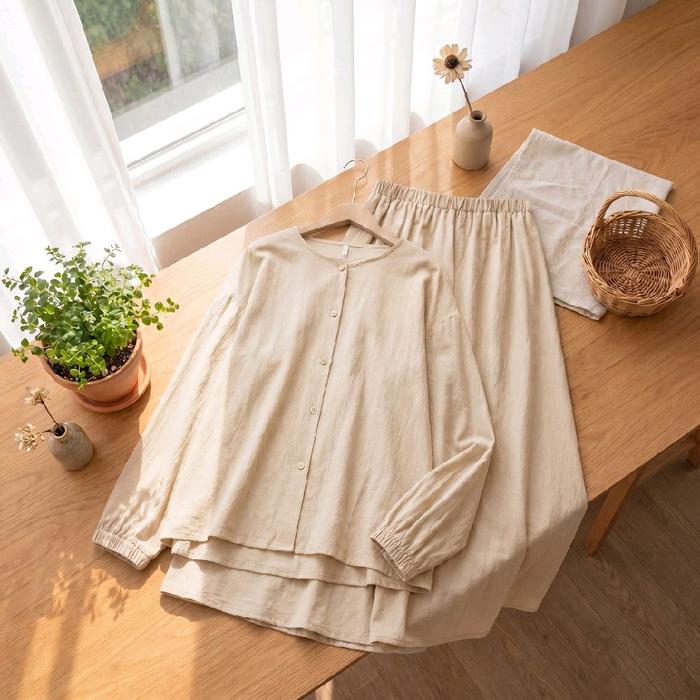 One set crinkle premium panjang. Atasan+rok