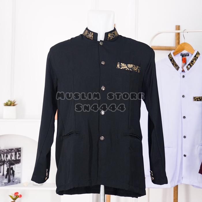 JASKO LIS BATIK - JAS KOKO PRIA DEWASA Muslim Baju Koko Panjang Motif Atasan Nyaman High Variasi Kan