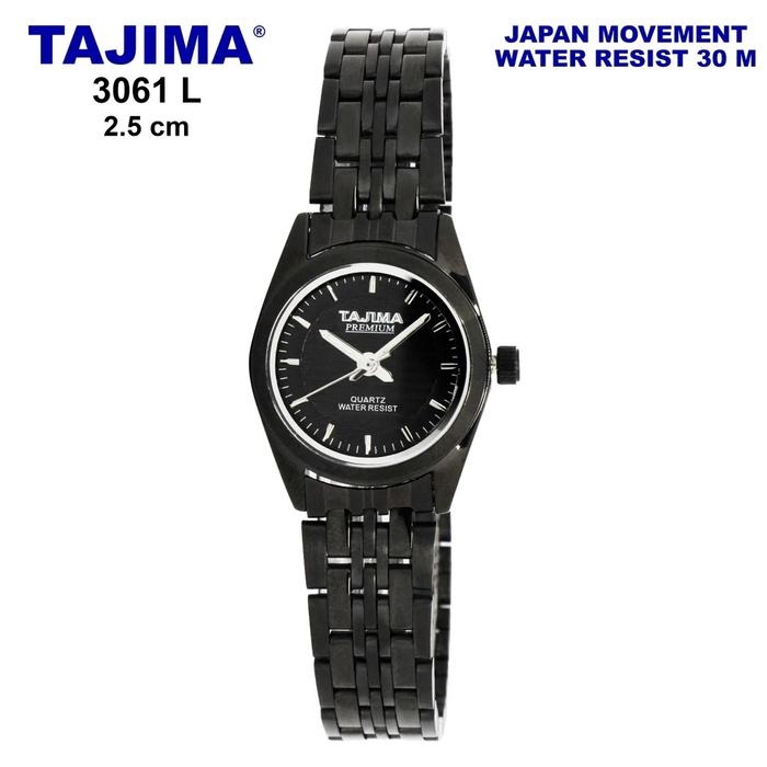 TAJIMA Jam Tangan Premium 3061 L Black Band Original Garansi 1 Tahun Onisto.id