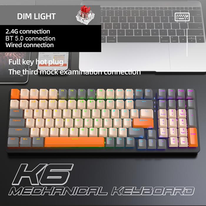 100 Keys Mechanical Keyboard 9 Light Effects NKRO Wireless Mechanical