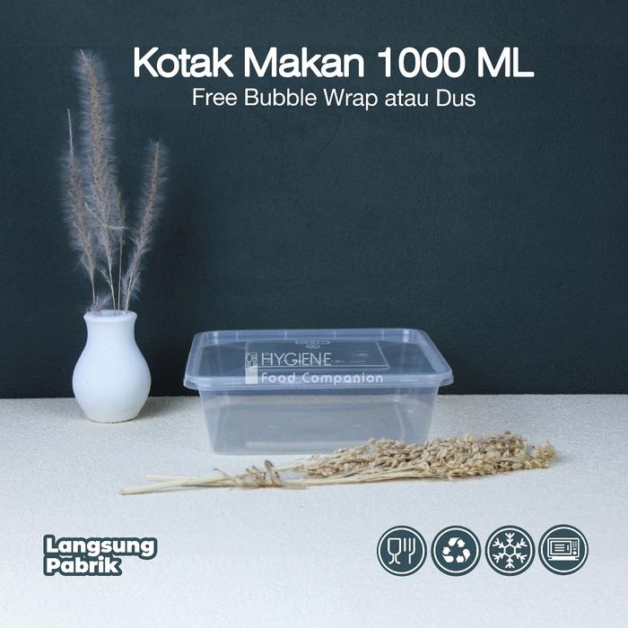 READY Kotak Makan Plastik 1000ML Thinwall Persegi