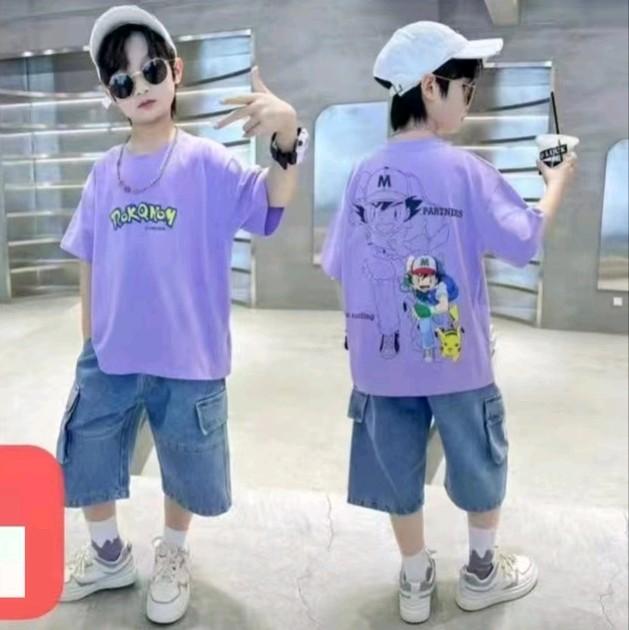setelan anak laki laki cowok POKEMON Lilac