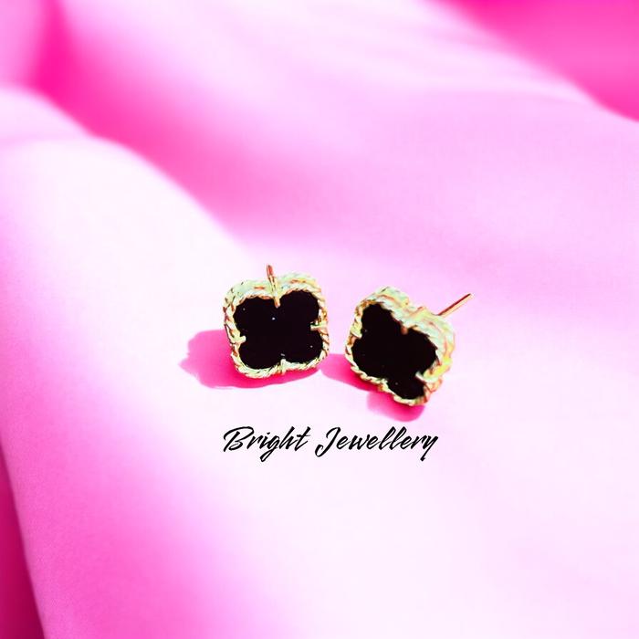Anting Giwang Emas muda - 1 gram - daun semanggi