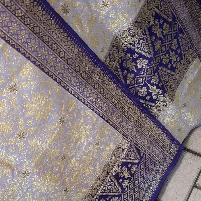 SONGKET PALEMBANG MOTIF 3NEGRI UNGU GEBENG ORIGINAL