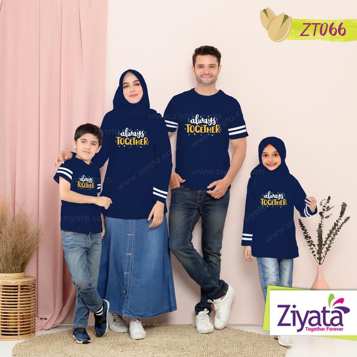 Ziyata BAJU KAOS FESHION MUSLIM KELUARGA COUPLE FAMILY KEREN KEKINIAN BARU ZT066 100% Cotton Combed 