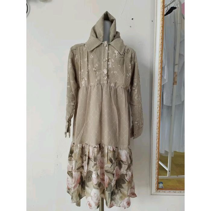 Gamis nasya anak motif cantik set hijab