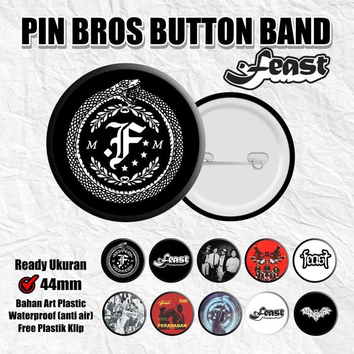 FunStoreMerch Pin Bros Feast Band 44mm 5pcs Aksesoris Fashion Unik Murah | Pin Bros Feast Bisa Custo