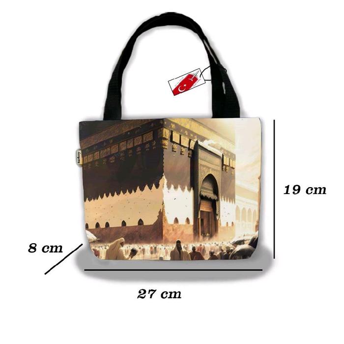 Tas Wanita Totebag Motif Ka' Bah Kain Kanvas