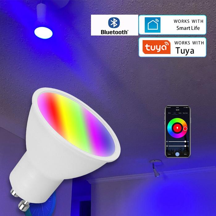 GU10 Lamp Tuya Smart Bulb Bluetooth RGB 220V LED Light Bulbs Smart