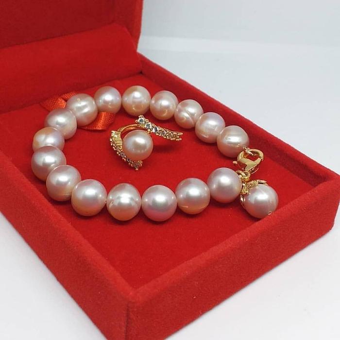 Perhiasan mutiara asli lombok|Set mutiara air tawar|Set mutiara asli lombok|Gelang mutiara asli lomb