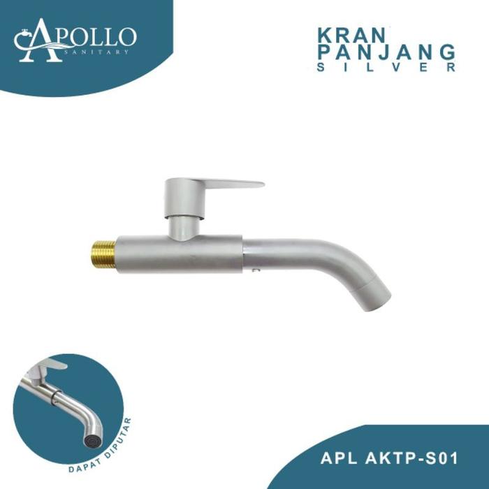 Kran tembok stainless panjang 20 cm / Kran tembok appolo stainless / Kran wudhu / Kran sink
