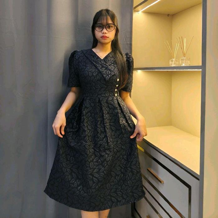 Viloza Dress Natal Modern LD 120 Teikini Wanita Casual Formal PWDEK dengan Desain Elegan dan Nyaman 