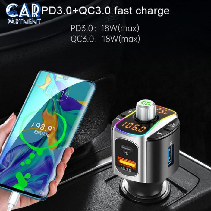 Dual Screen Display Car Modulator Universal Car Bluetooth Mp3