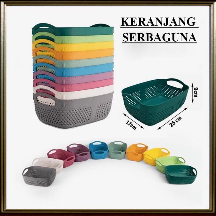 Keranjang Plastik Serbaguna  / Keranjang Kamar Mandi / Keranjang Anyam / Storage Kamar