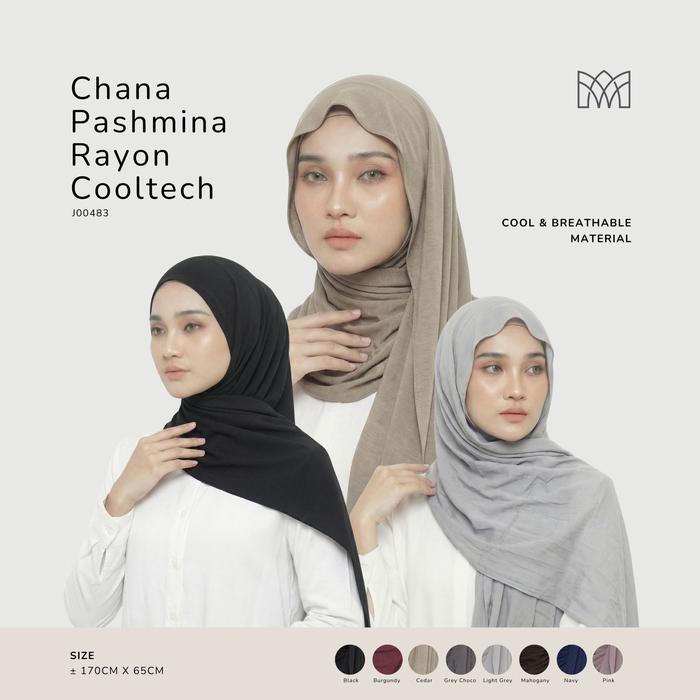 Mayang Collection - Chana Pashmina Kaos Rayon Cooltech - Hijab Adem Anti Gerah Breathable J00483