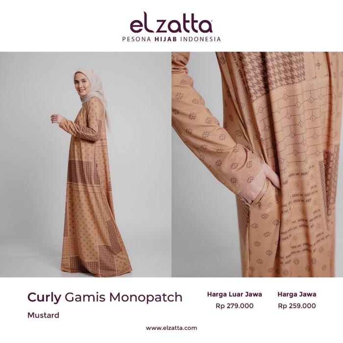 Opnaisel Gamis Monopatch Elzatta Hijab Dress Muslim - Mustard, S