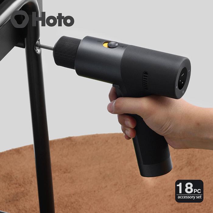 HOTO Bor Listrik Tanpa Kabel Pintar 12V Bor Tanpa Sikat LED Display