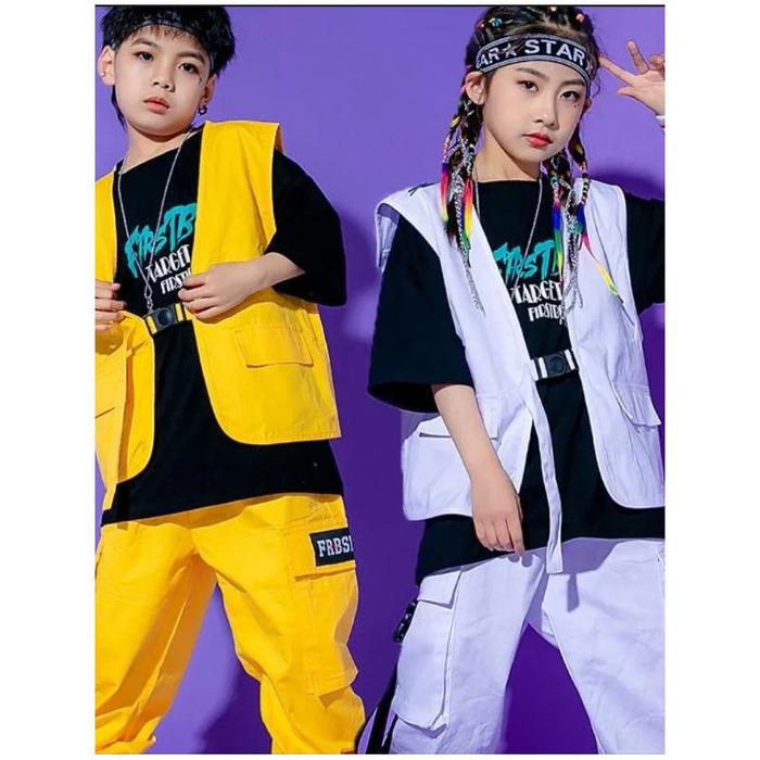 Baju Dance Anak Kpop Streat Dance Hip-Hop Korean Style Zack 1 Set 2in1 Usia 4-12 Tahun