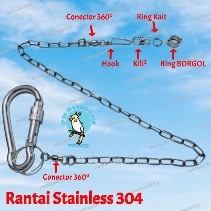 Termurah !! Rantai dan Ring Borgol Kaki Burung Sunconure SC Sun Conure