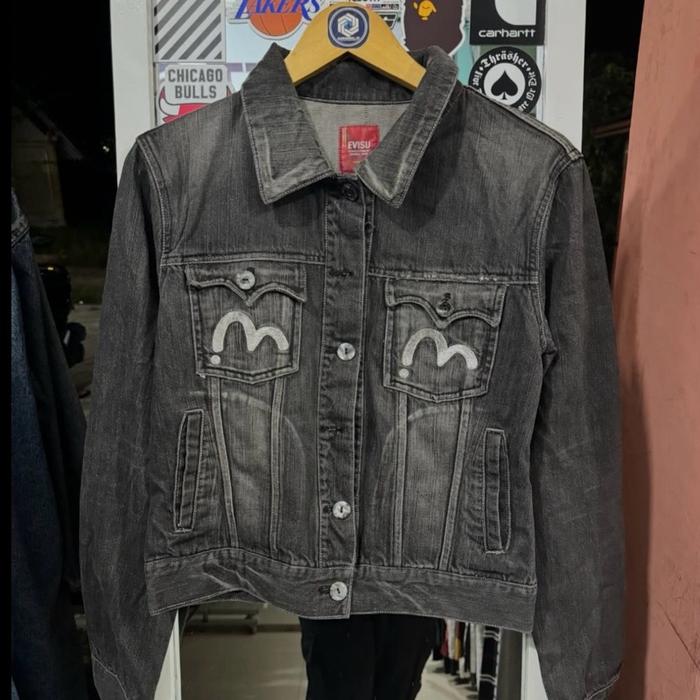 Jaket denim evisu double pocket vintage original preloved