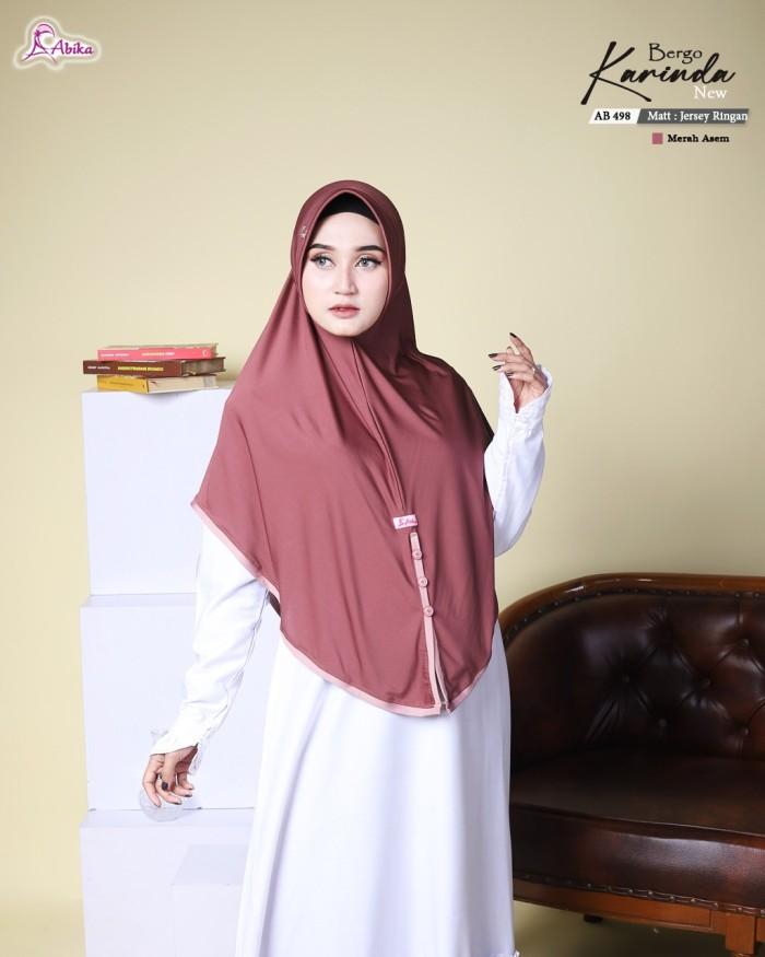 Terbaru Hijab Abika Bergo Karinda Ready AB 490 Jersey Ringan Premium Kerudung Instan Abika