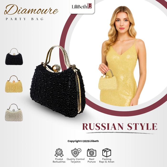 Tas Jinjing Kondangan Pesta Selempang Wanita Import Top Handle Sling Fashion Kondangan Lilibeth Diam