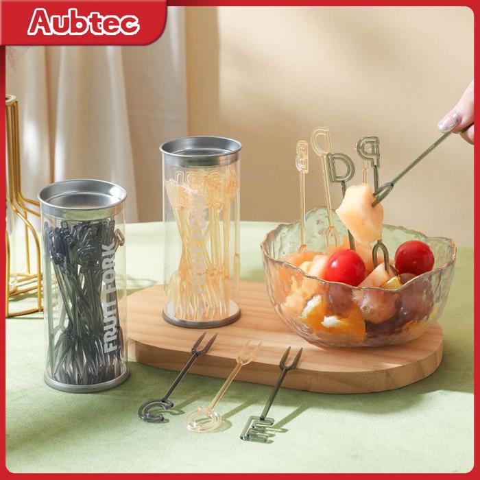 Light Luxury Small Fork 26 Letters Creative Fruit Fork Transparent
