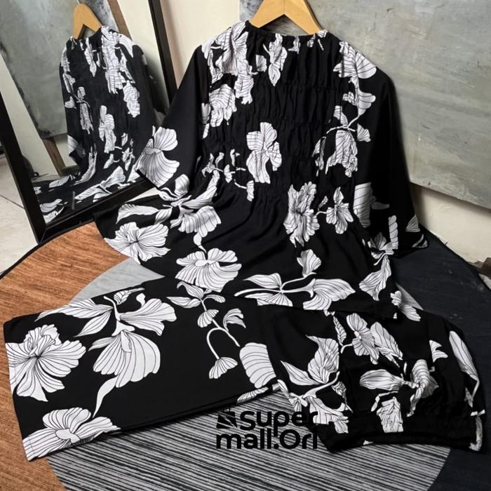 JUWITA Oneset Smoke Setelan Celana Rayon Jumbo Wanita