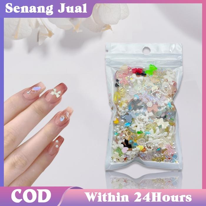 500 Pcs Hiasan Nail Art Kupu Accesories Nail Art/Tempelan Nail Art DIY Tempelan Kuku Palsu