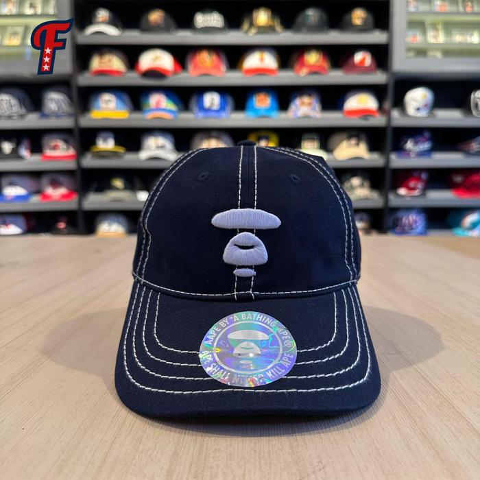 Topi Aape By Bathing Ape Face Logo Navy Dad Cap Hat Original