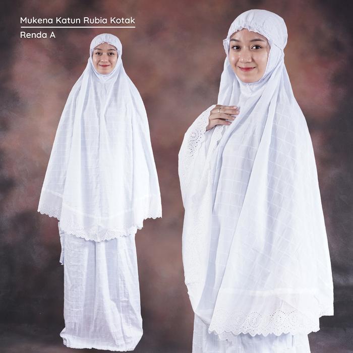 Mukena Dewasa Katun Rubiah Kotak Square / Mukena Katun Jumbo Terbaru
