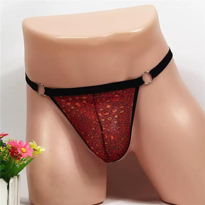 Celana Dalam Pria Sexy Leopard Y-Back G String Low Rise Thong Under Panties Y0620