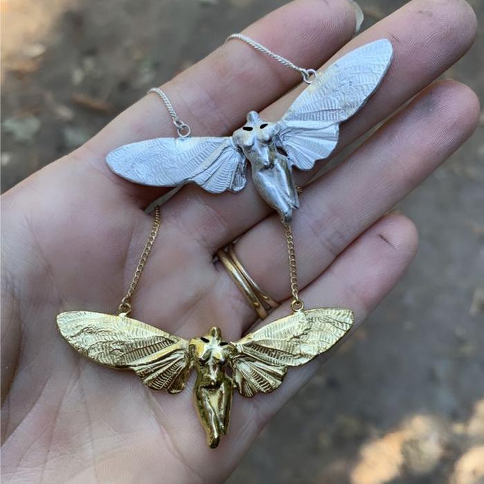 1pc Fashion Model Wings Chain Vintage Metal Silver Color Necklace Woman Party Prom