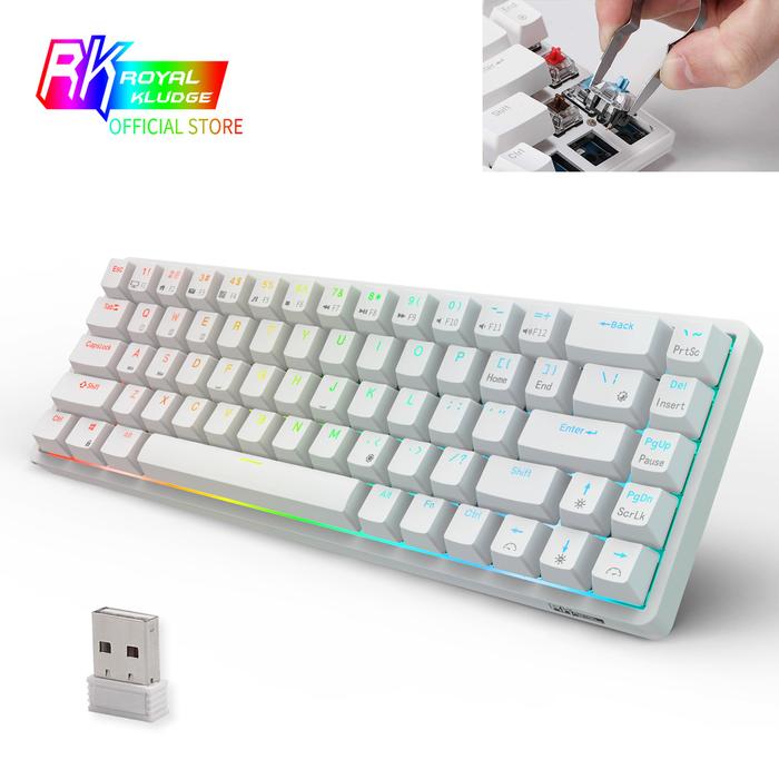 RKG68(RK837) RGB Wireless 65% Compact Mechanical Keyboard, 68 Keys