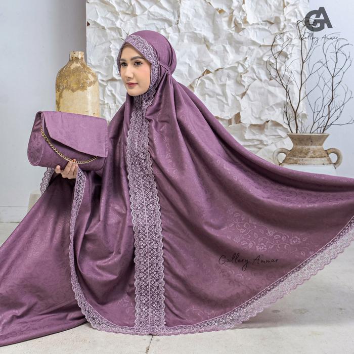 Gallery Ammar - Mukena Dewasa 2in1 Katun Jaguard Renda Mewah Humaira Series