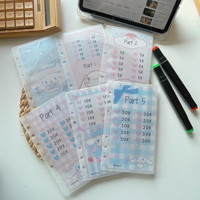 karakter saving challenge isi 6 untuk binder A6 bisa custom