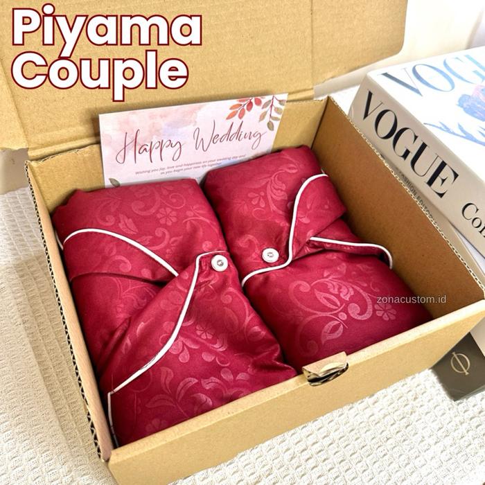 Hampers Wedding Piyama Couple Set | Kado Pernikahan Anniversary Pasangan Hadiah Valentine Seserahan 