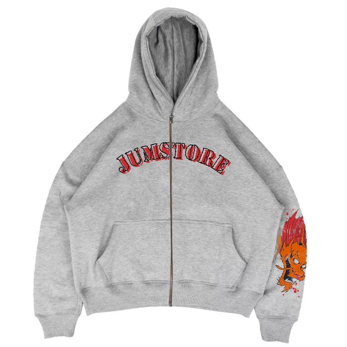 THREEWORLDS X JUM| HOODIE DOUBLE ZIPPER BOXY | WOMAN DRAG