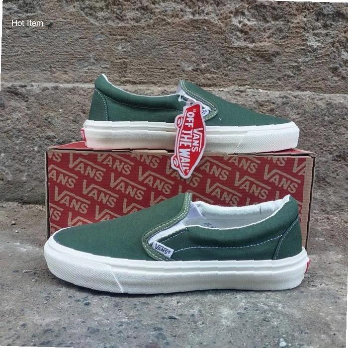 New Arrival SEPATU SLIP ON PRIA WANITA VANS SLOP OG HIJAU ARMY | best seller