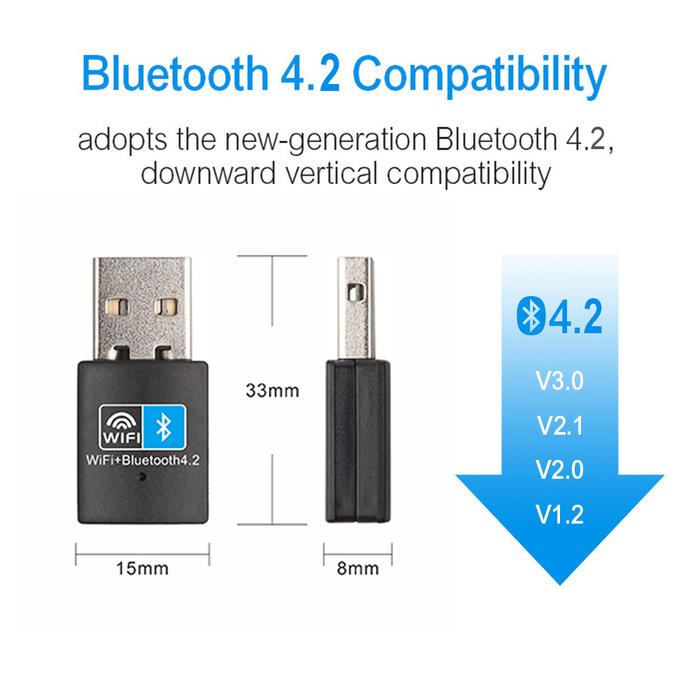 150Mbps USB Wireless Network Card Adapter Bluetooth-Compatible WiFi 2 in 1 Dongle Portable For PC Pr
