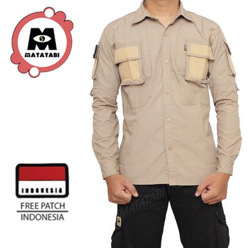 Kemeja Taktikal 511 Lengan Panjang Cream Ripstop PE untuk Pria - Baju Outdoor - Tactical