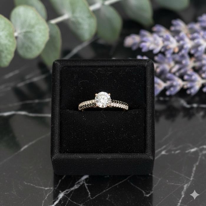 Cincin mas model mata campur itam 6K toko mas kedungwaringin