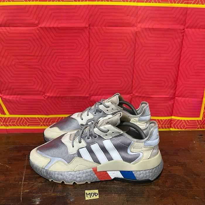 Sepatu second ori adidas nite jogger white multi size 42