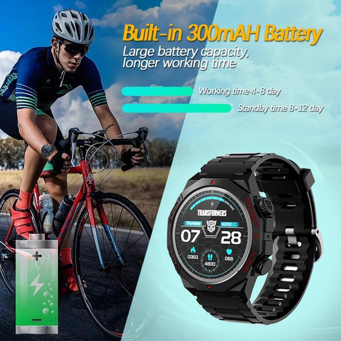 Transformers Tf-H13 Bluetooth 5.4 Smart Watch 300 Mah 100+ Exercise Mode Heart Rate Health Monitorin