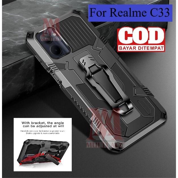 REALME C33 Case Standing Back Klip Hard Case Robot Clip Case Rugged Armor Hard REALME C33