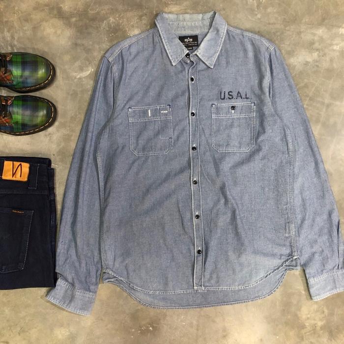 Kemeja Jeans Alpha Industries