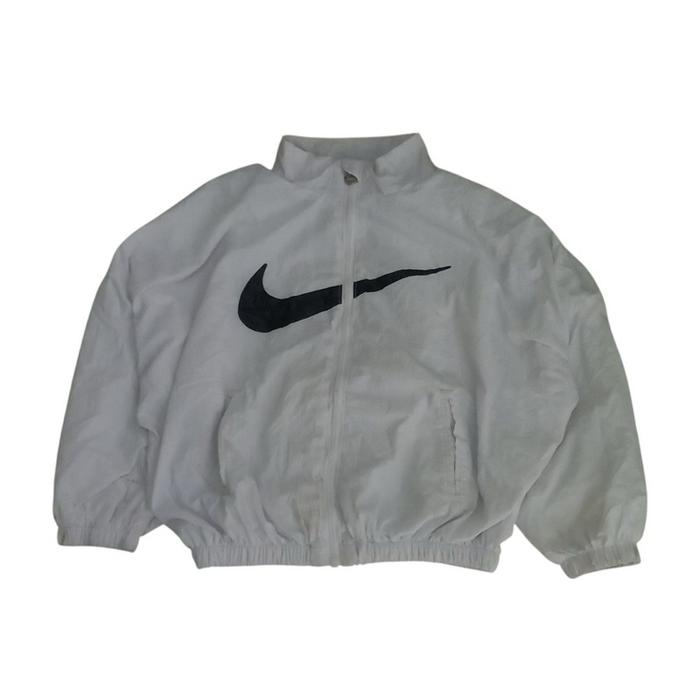 Jaket Parasut Nike Big Logo Putih Anak