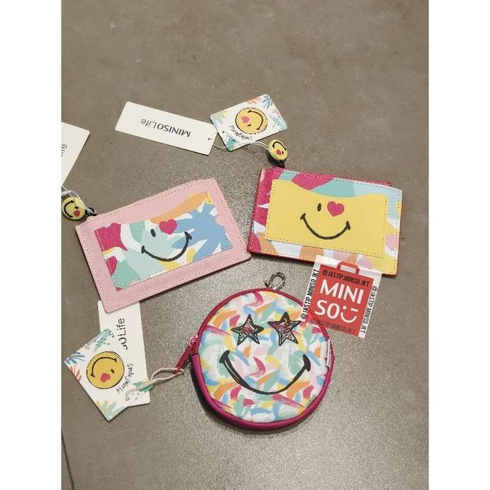 MINISO π Dompet Koin SmileyWorld Collection ( Kotak / Bulat )